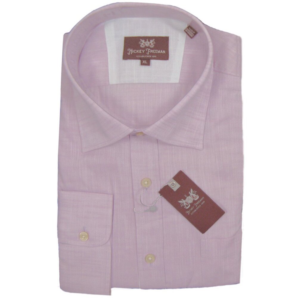 NEW $145 Hickey Freeman Button Front Shirt! XL Lavender Purple Lightweight Linen